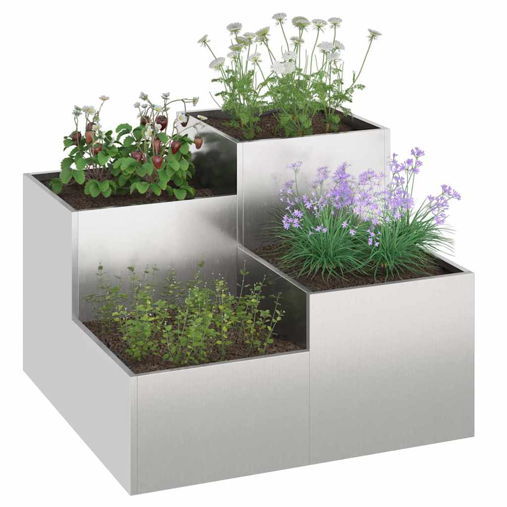 Hageplantekasse 100 x 100 x 60 cm i rustfritt stål