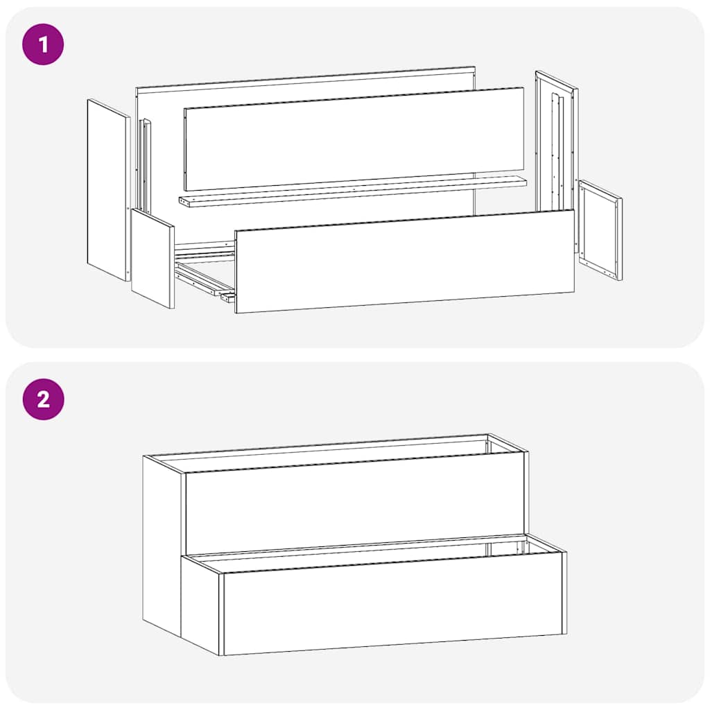 Hageplantekasse 2-lags 100 x 60 x 45 cm antrasitt plast