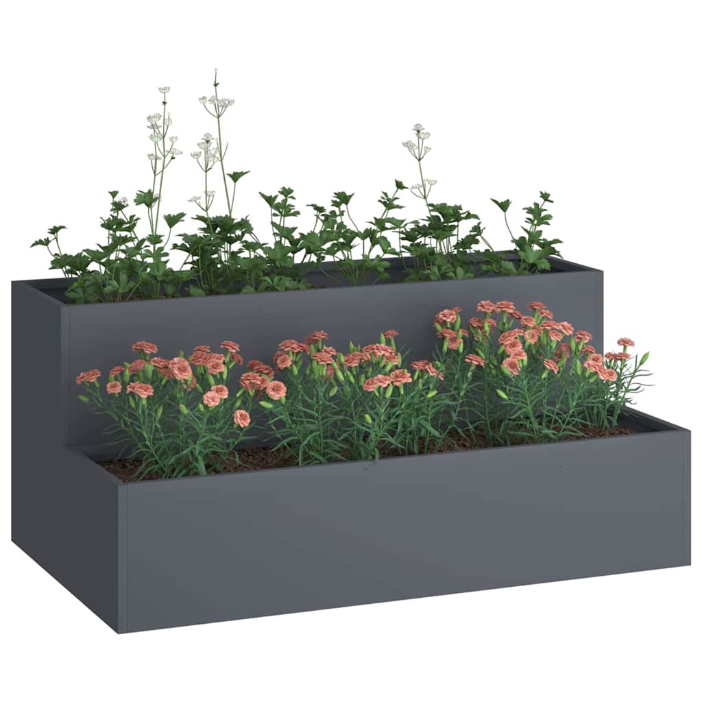 Hageplantekasse 2-lags 100 x 60 x 45 cm antrasitt plast