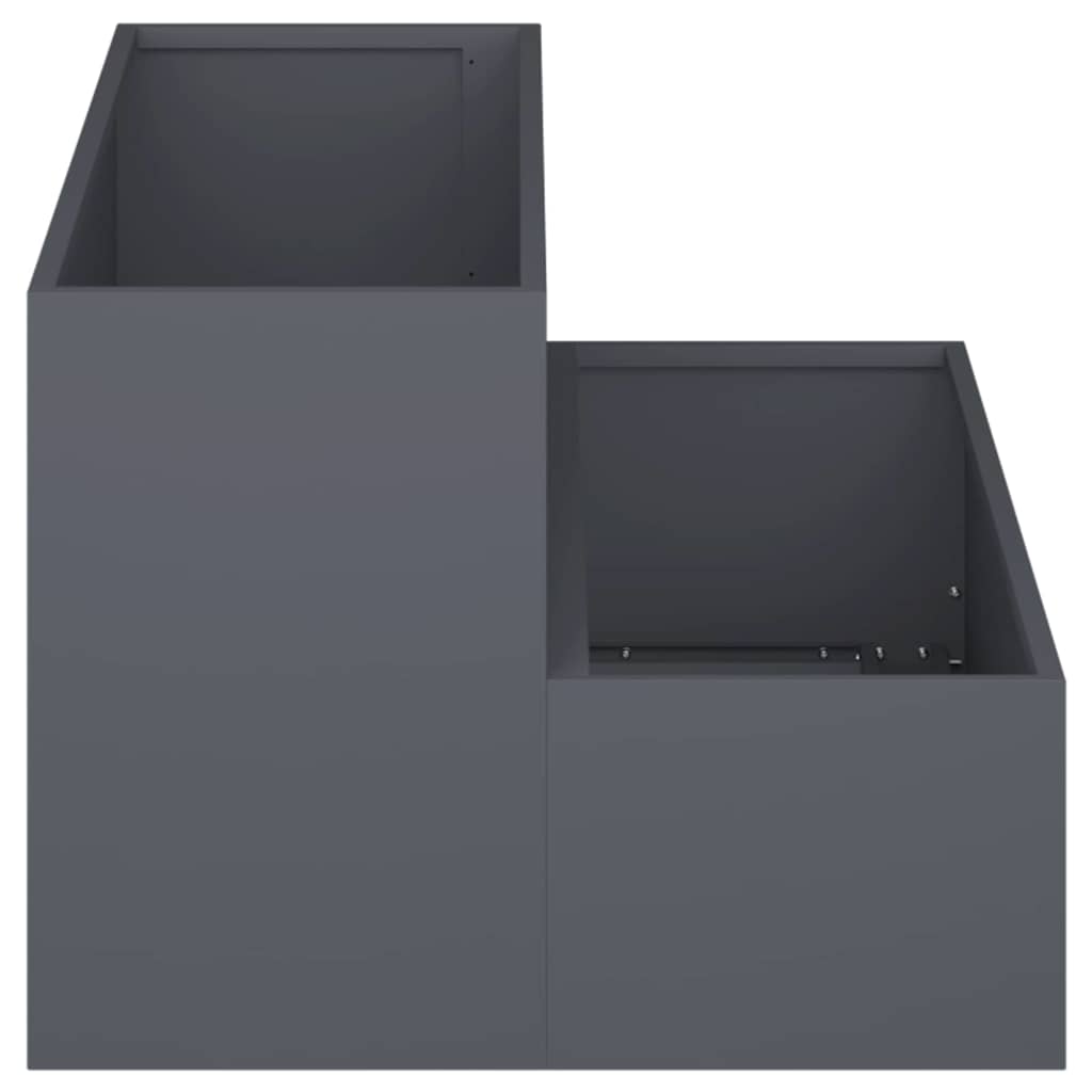 Hageplantekasse 2-lags 100 x 60 x 45 cm antrasitt plast