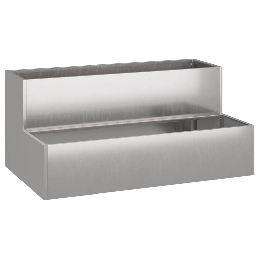 Hagekasse 2-nivå 100x60x45 cm i rustfritt stål