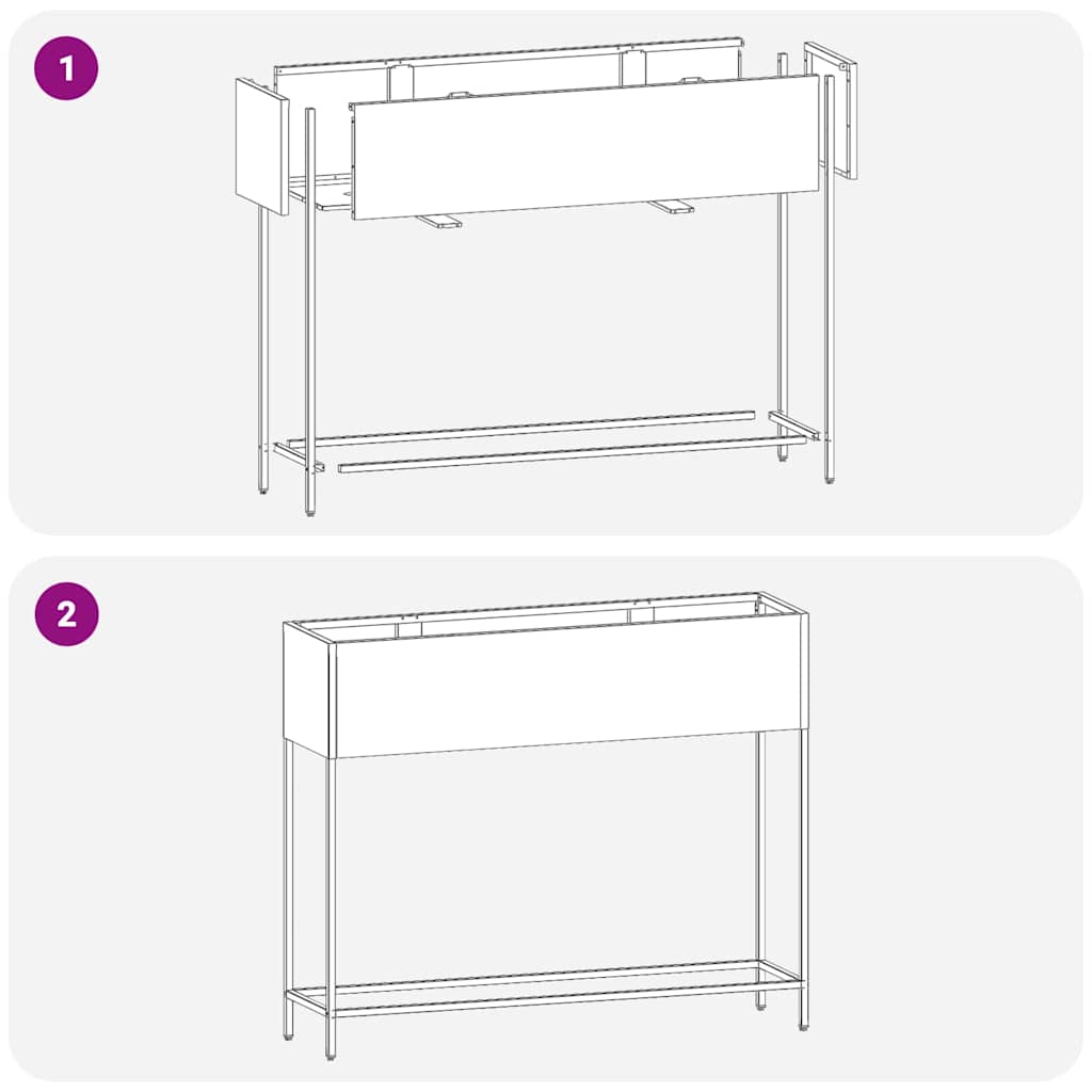 Hevet Hageplante sølv 100 x 26 x 82 cm Rustfritt stål