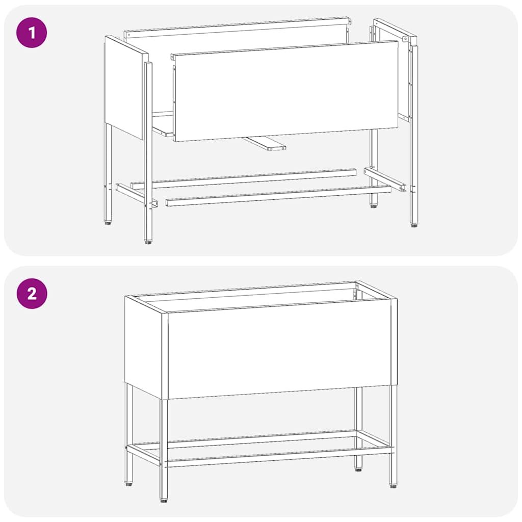 Hevet Hageplante sølv 60 x 26 x 45 cm Galvanisert Stål