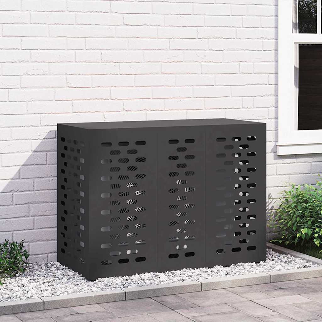 Deksel til klimaanlegg Svart 110 x 50 x 80 cm Stål