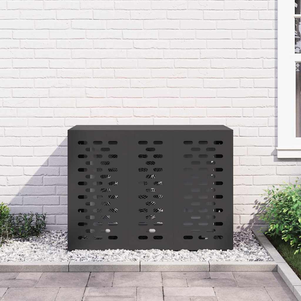 Deksel til klimaanlegg Svart 110 x 50 x 80 cm Stål