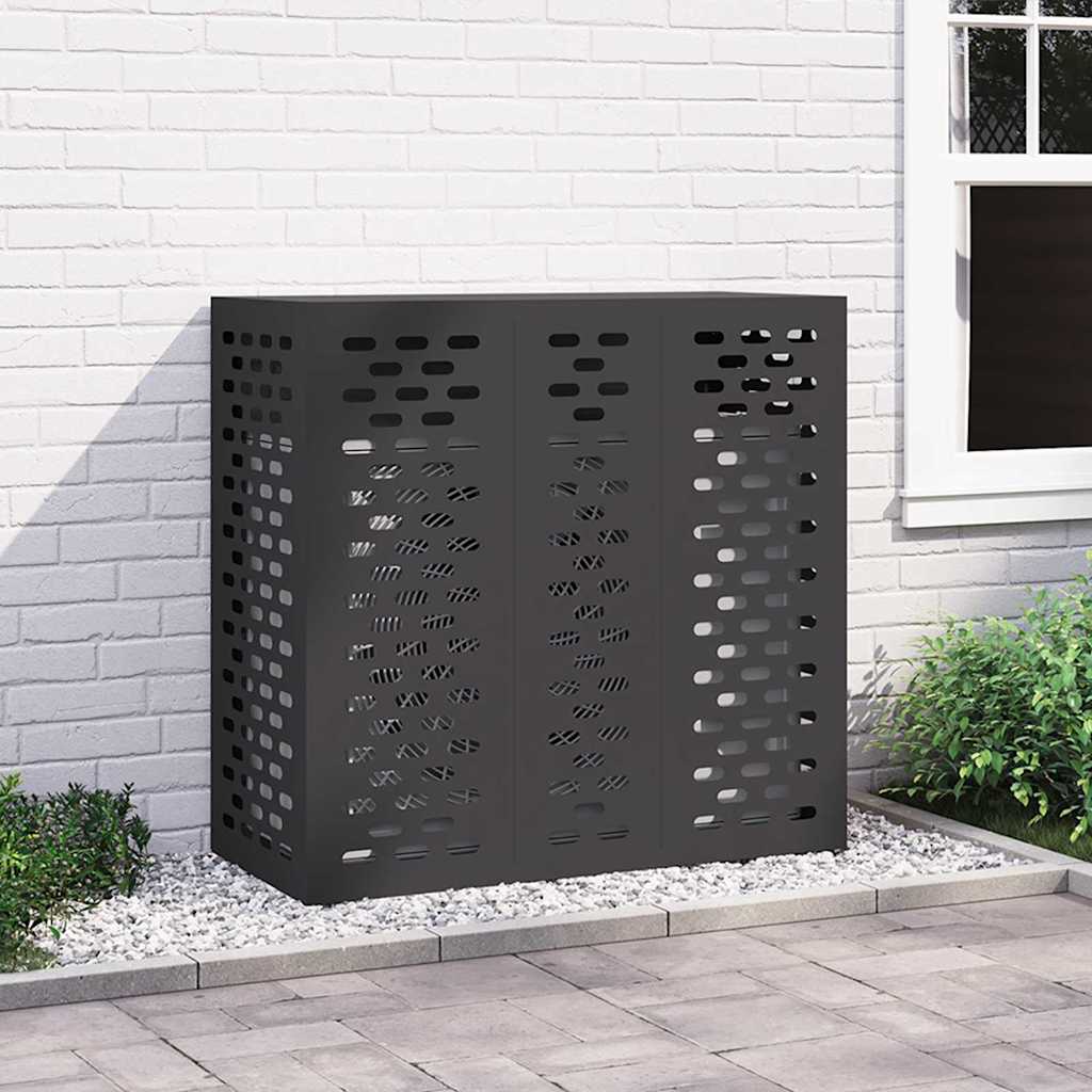 Deksel til klimaanlegg Svart 110 x 50 x 105 cm Stål