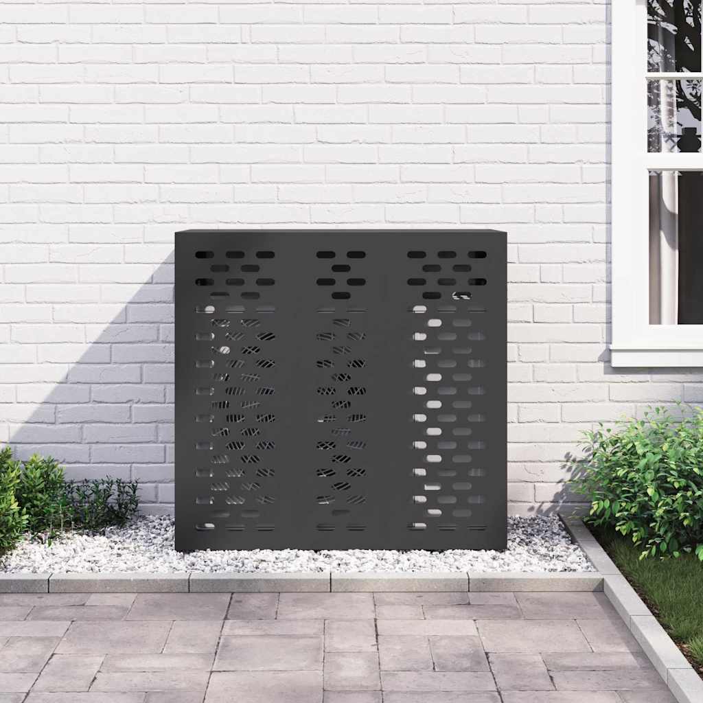 Deksel til klimaanlegg Svart 110 x 50 x 105 cm Stål