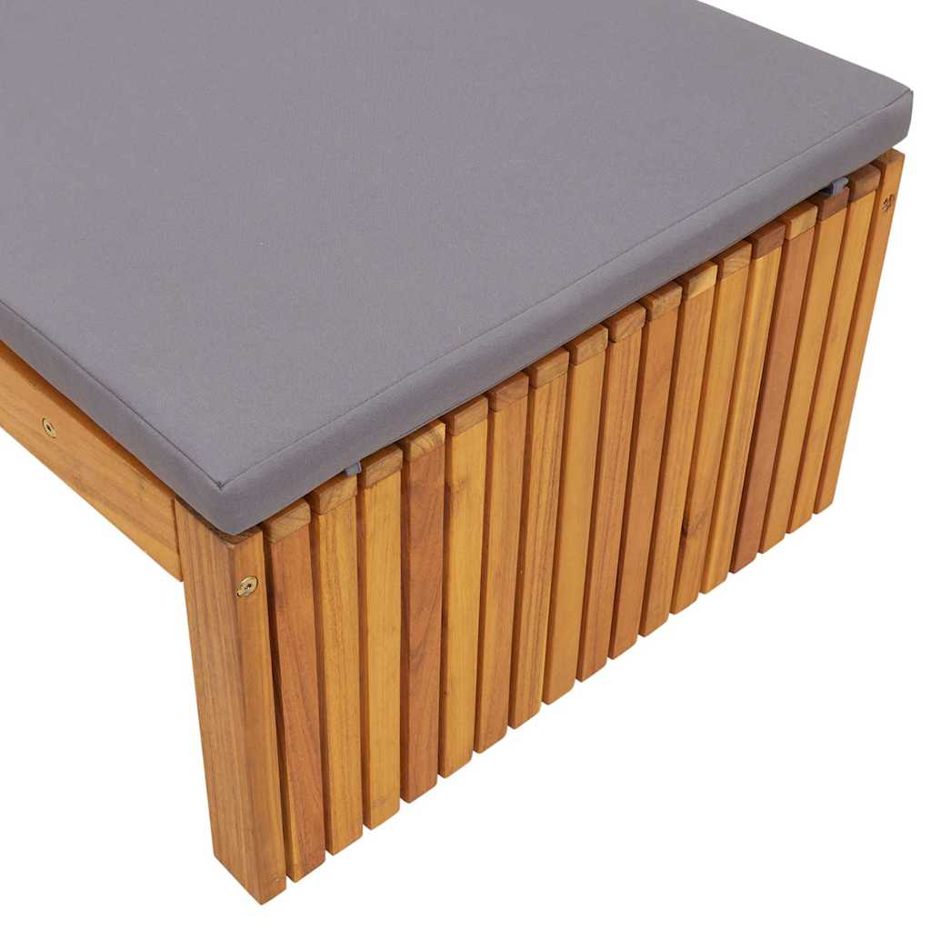 Solseng med pute 200x55x30 cm Solid akasietre