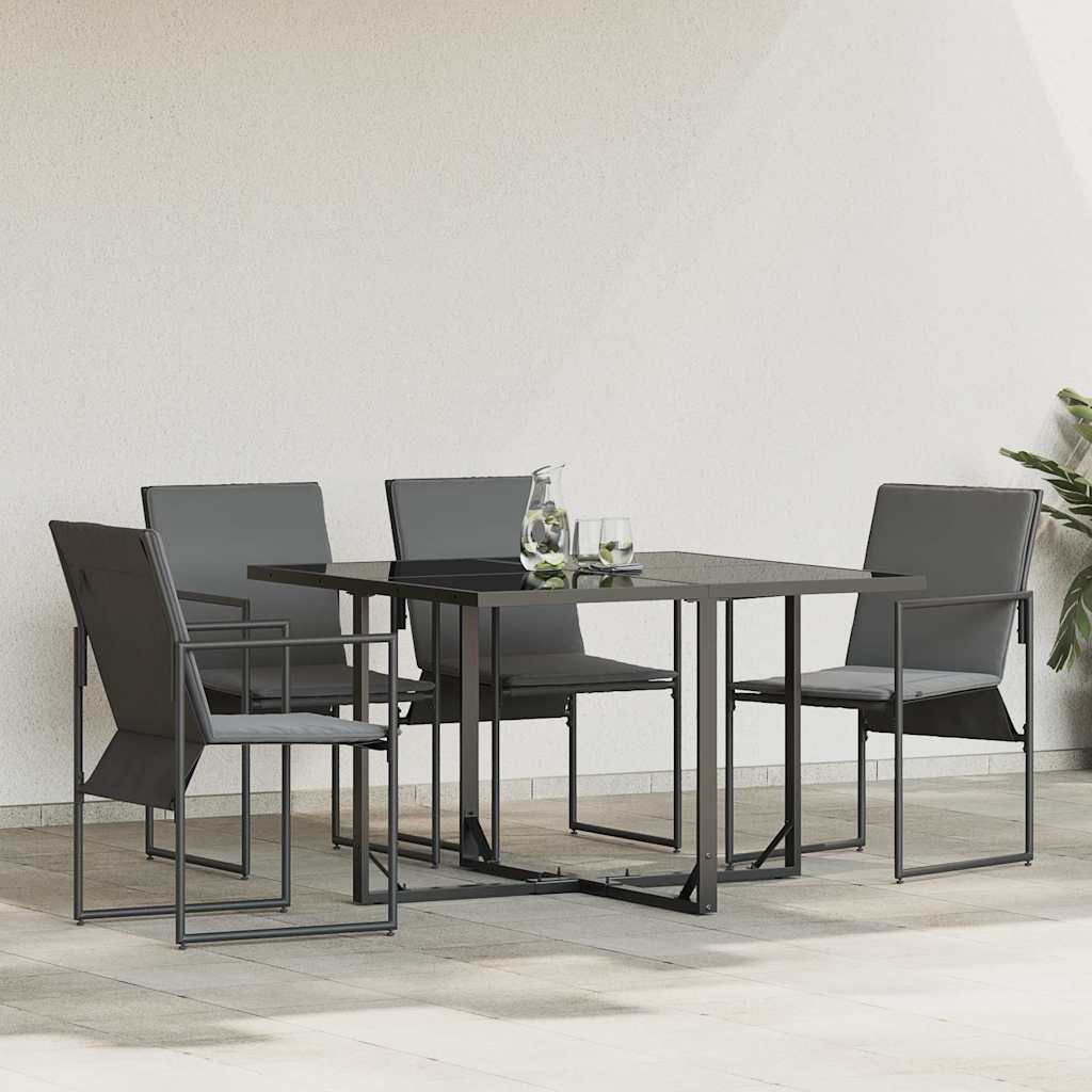 Hagestoler 4 pcs Svart og antracit 50.5 x 59 x 81.5 cm