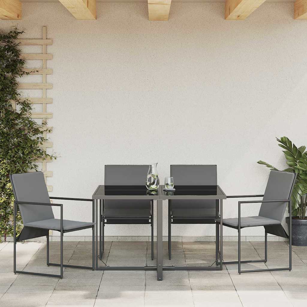Hagestoler 4 pcs Svart og antracit 50.5 x 59 x 81.5 cm