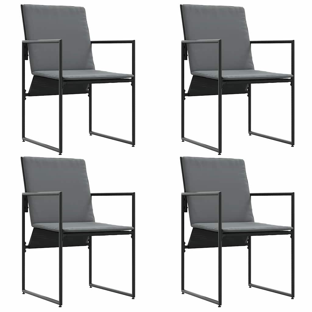 Hagestoler 4 pcs Svart og antracit 50.5 x 59 x 81.5 cm