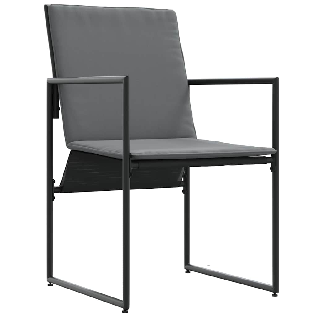 Hagestoler 4 pcs Svart og antracit 50.5 x 59 x 81.5 cm