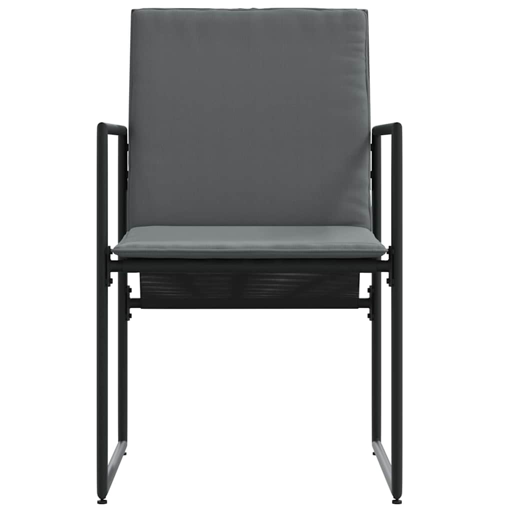 Hagestoler 4 pcs Svart og antracit 50.5 x 59 x 81.5 cm