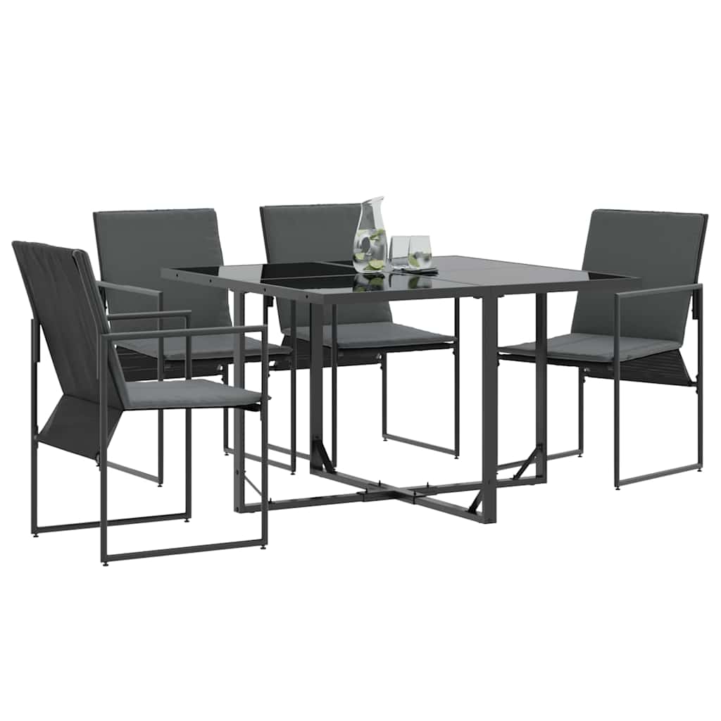 Hagestoler 4 pcs Svart og antracit 50.5 x 59 x 81.5 cm