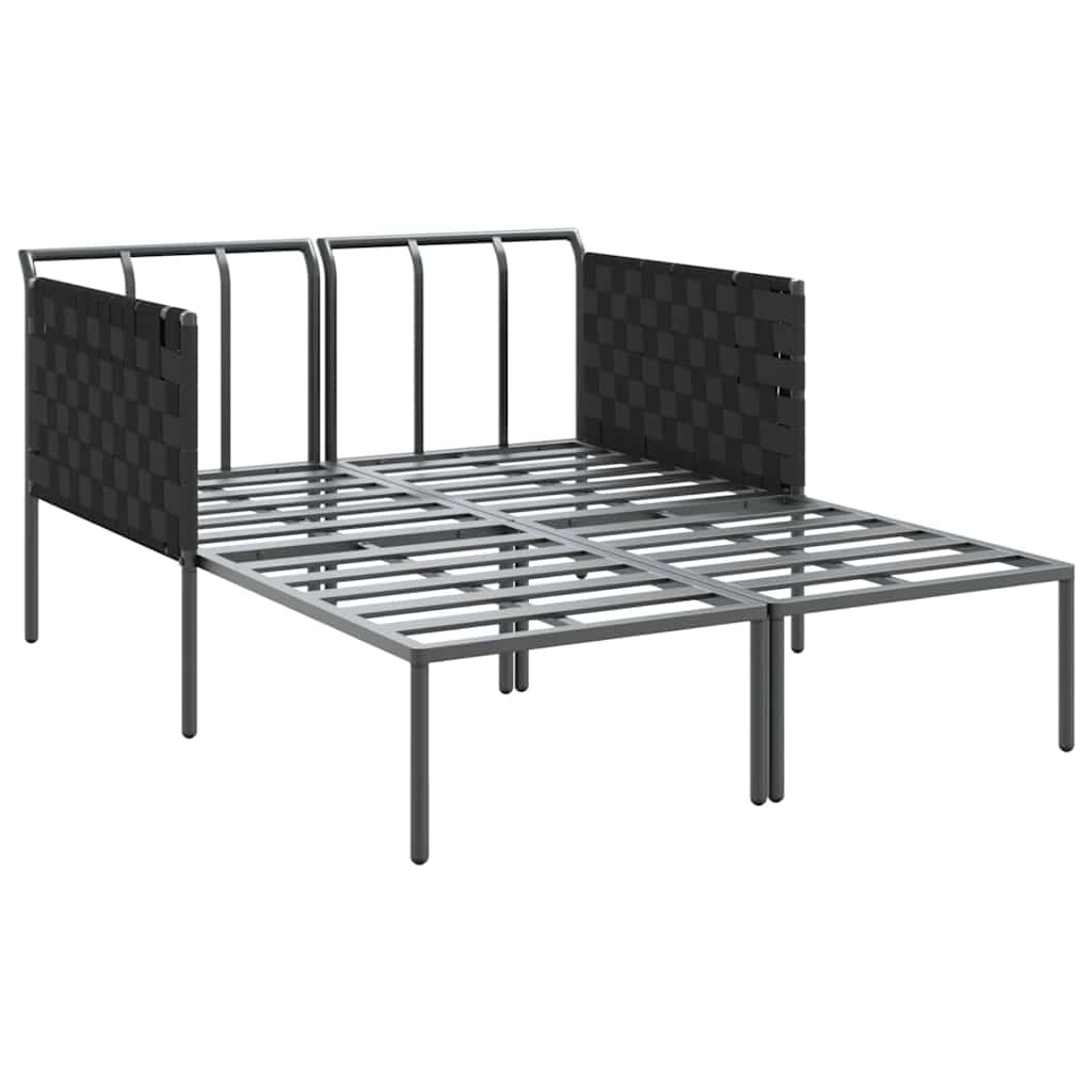 Solseng med puter for 2 personer Anthracitt 115x153x69,5 cm Stål