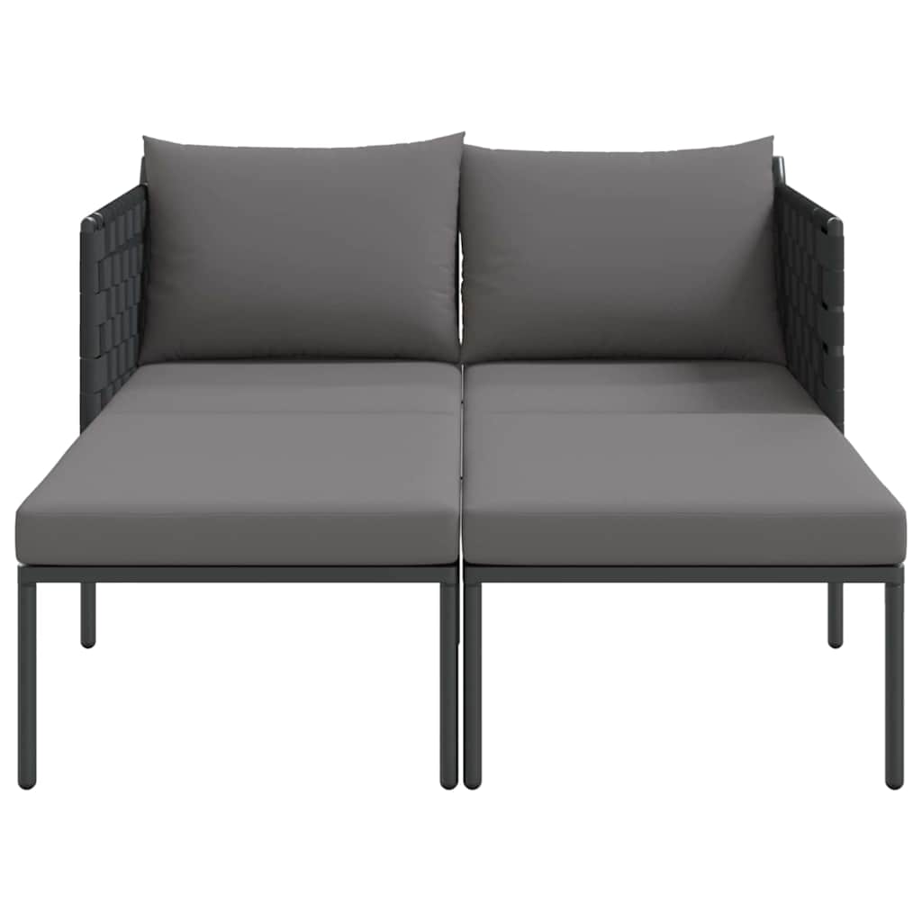 Solseng med puter for 2 personer Anthracitt 115x153x69,5 cm Stål