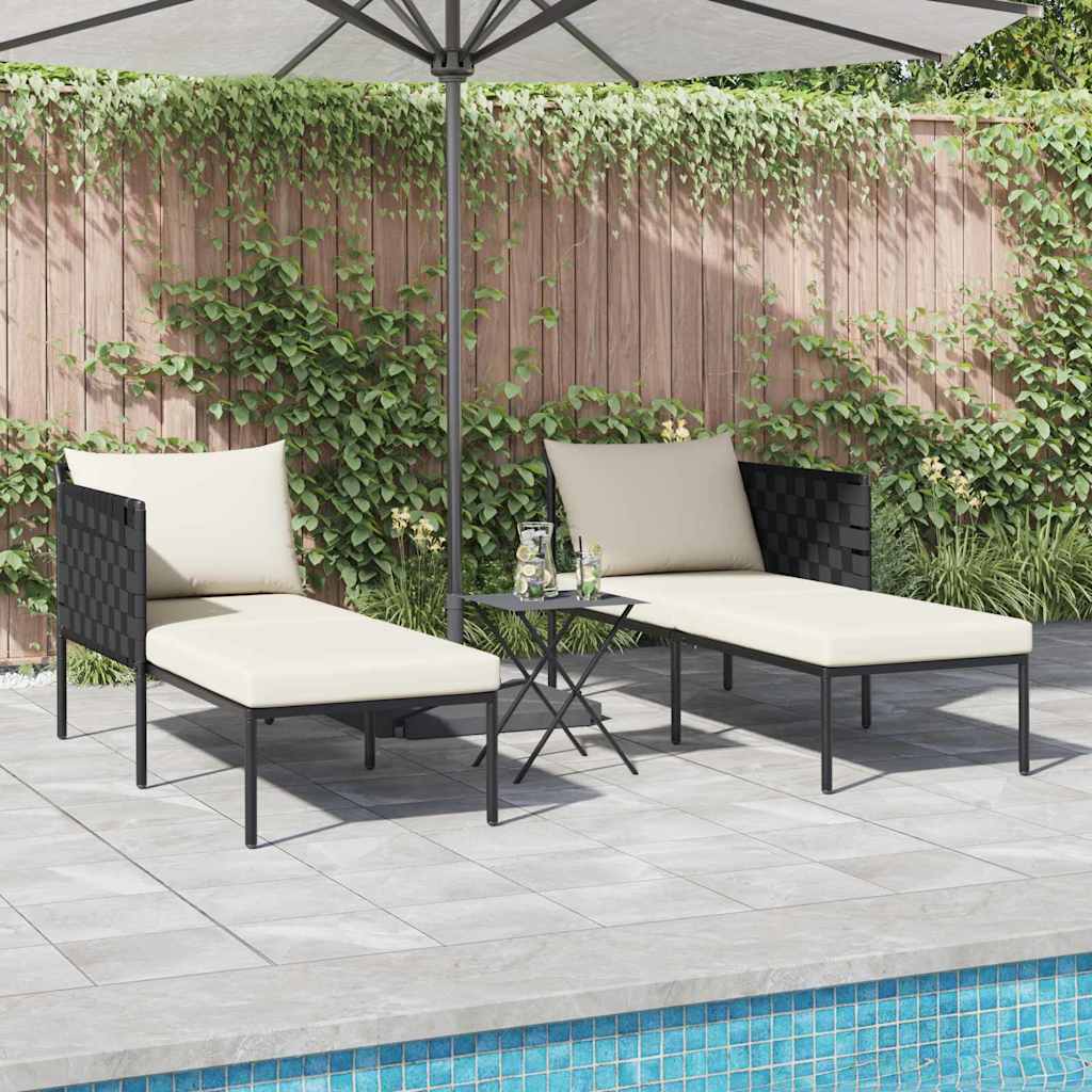 Solseng med puter for 2 personer Anthracite 115x153x69,5 cm Stål