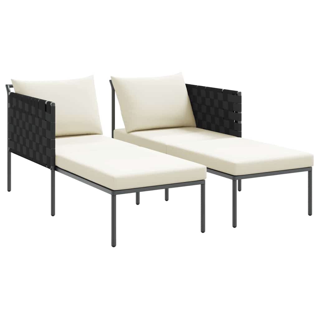 Solseng med puter for 2 personer Anthracite 115x153x69,5 cm Stål