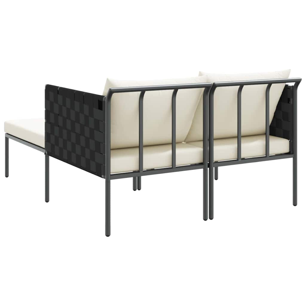 Solseng med puter for 2 personer Anthracite 115x153x69,5 cm Stål