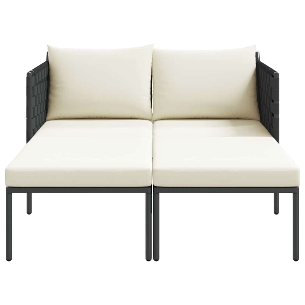 Solseng med puter for 2 personer Anthracite 115x153x69,5 cm Stål