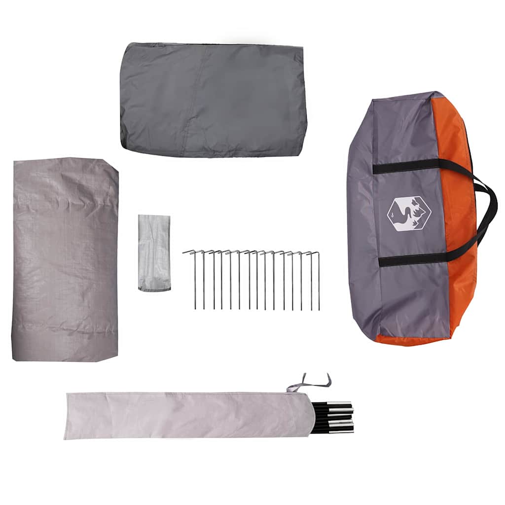 Telt med tak med lagring Grå og Oransje 680 x 510 x 210 cm