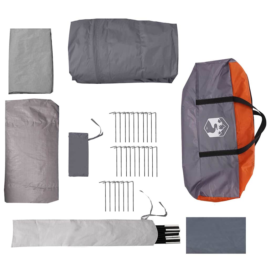 Tunneltelt med tak Grå og Oransje 740 x 370 x 220 cm