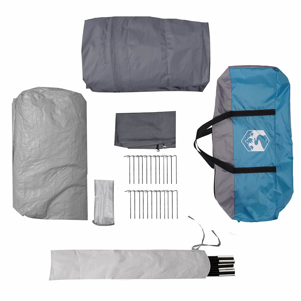 Tunneltelt med tak med lagring Blå og grå 778 x 356 x 210 cm