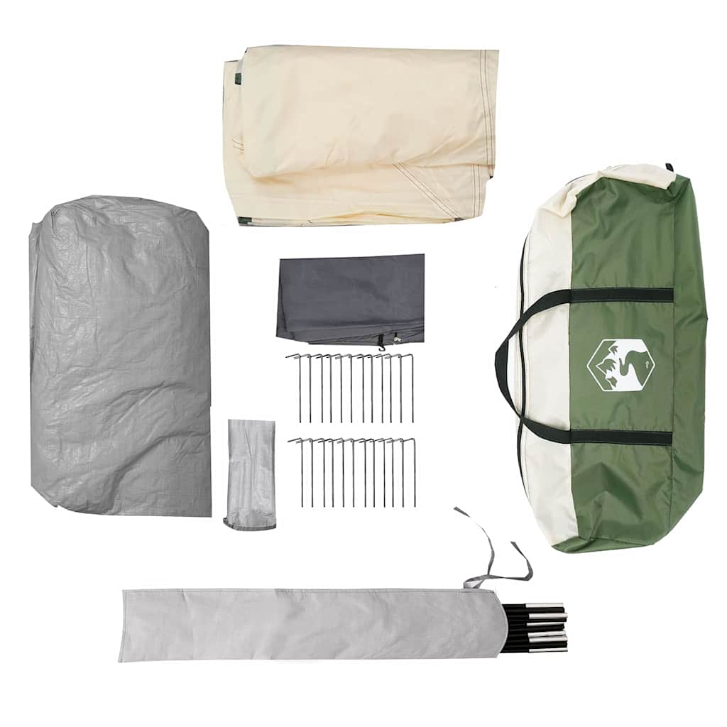 Tunneltelt med tak med lagring Grønn og hvit 778 x 356 x 210 cm