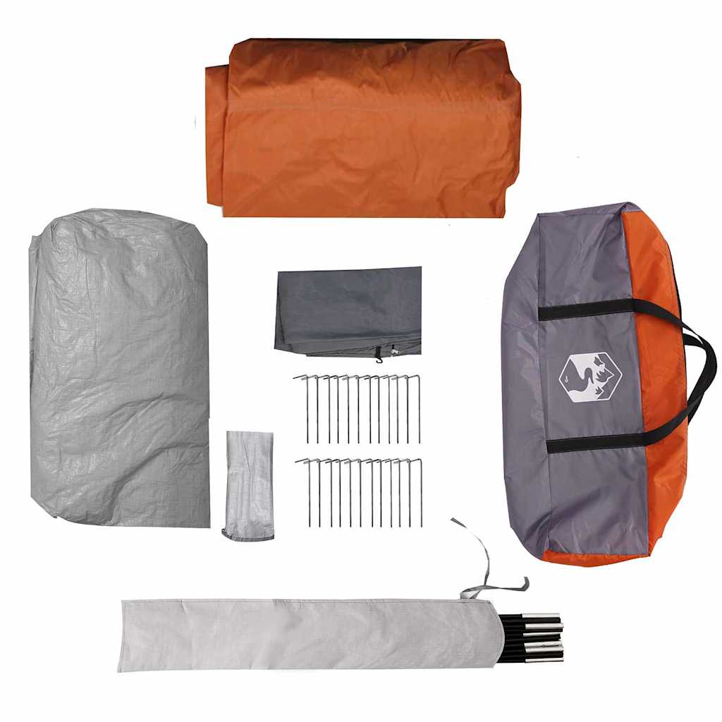 Tunneltelt med tak Grå og Oransje 778 x 356 x 210 cm