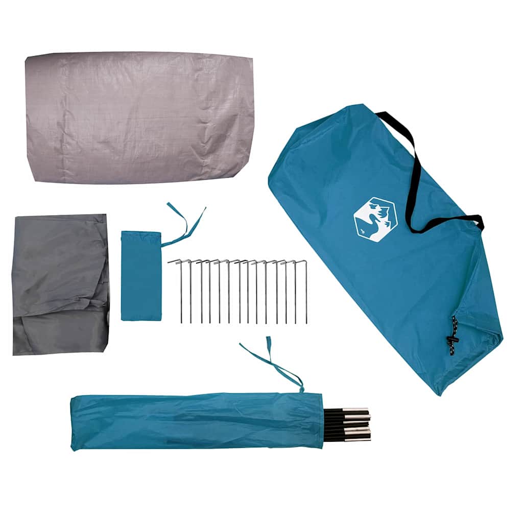 Tunneltelt med tak med lagring Blå og grå 318 x 275 x 140 cm