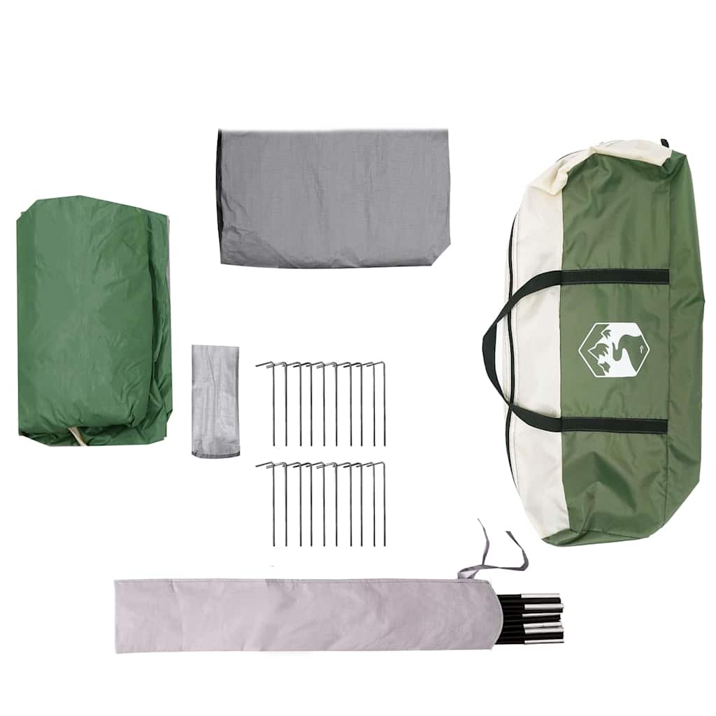 Familietelt med tak Grønn og hvit 324 x 255 x 230 cm