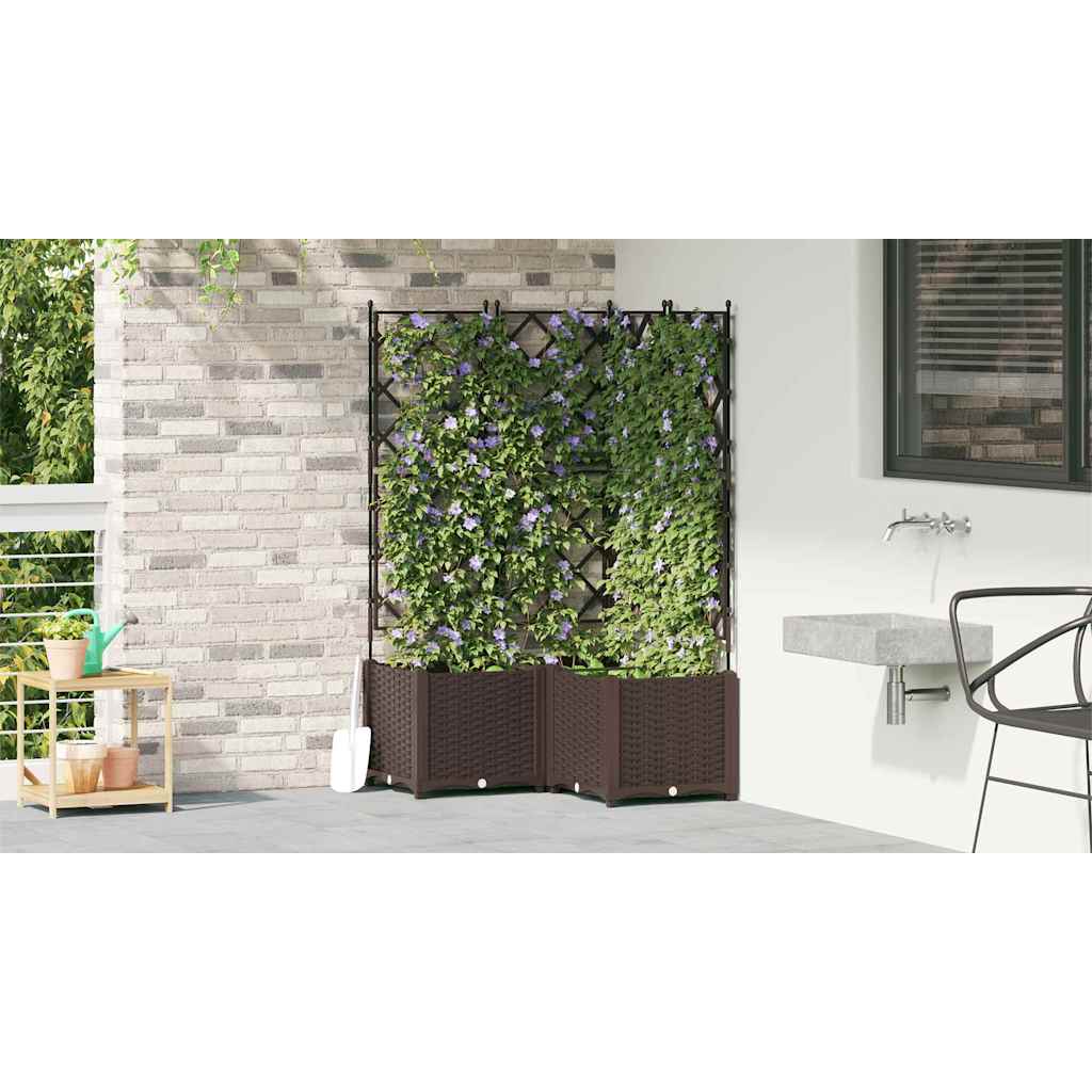 Hageblomsterpotte 3 pcs Brun 80 x 80 x 143 cm Stål