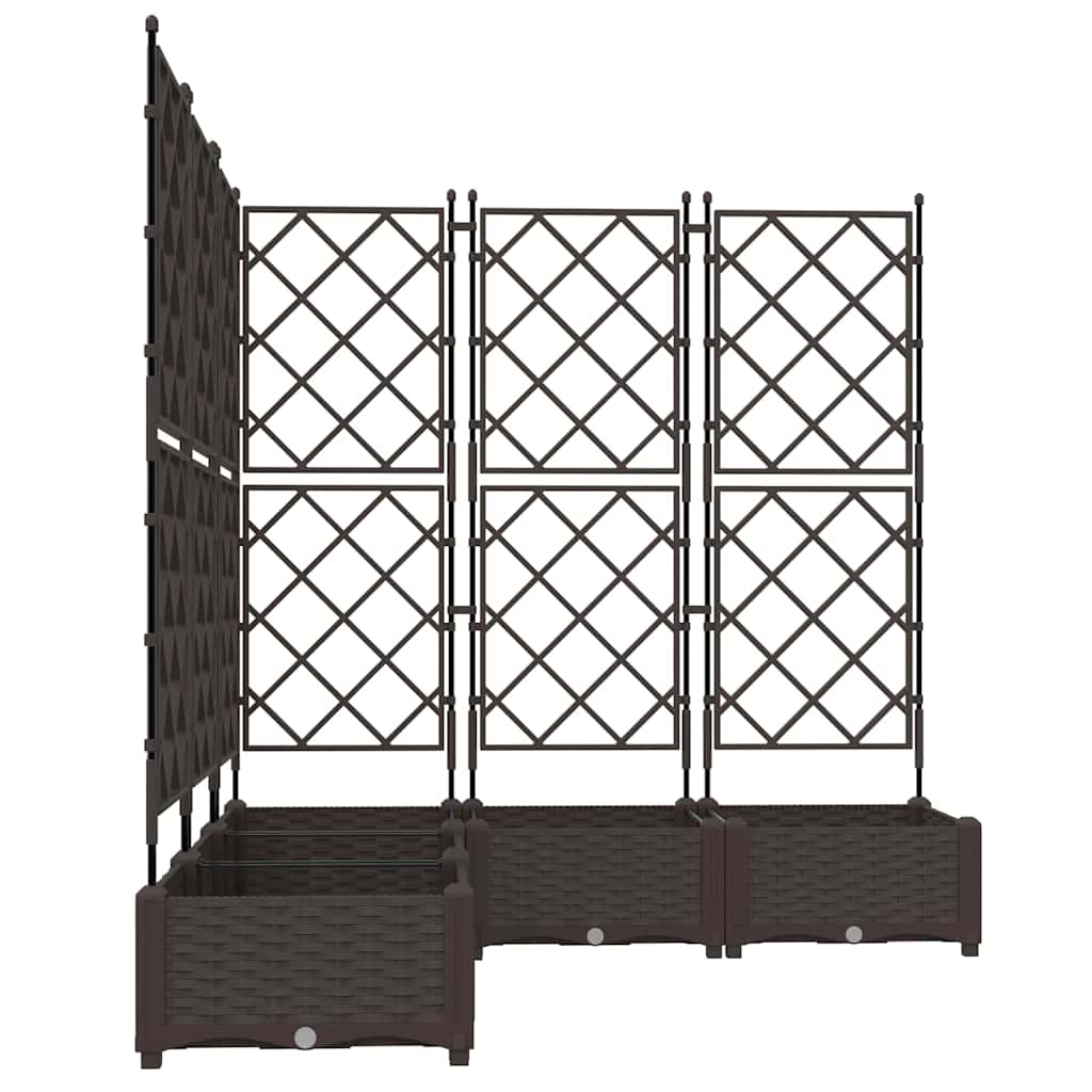 Hagepotte med klatrestativ 5 pcs Brun 120 x 120 x 125.5 cm PP