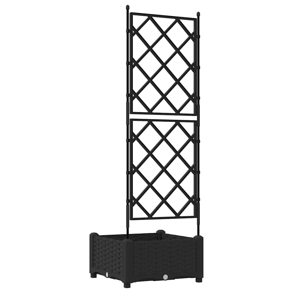 Hagepotte med klatrestativ Svart 40 x 40 x 125.5 cm PP