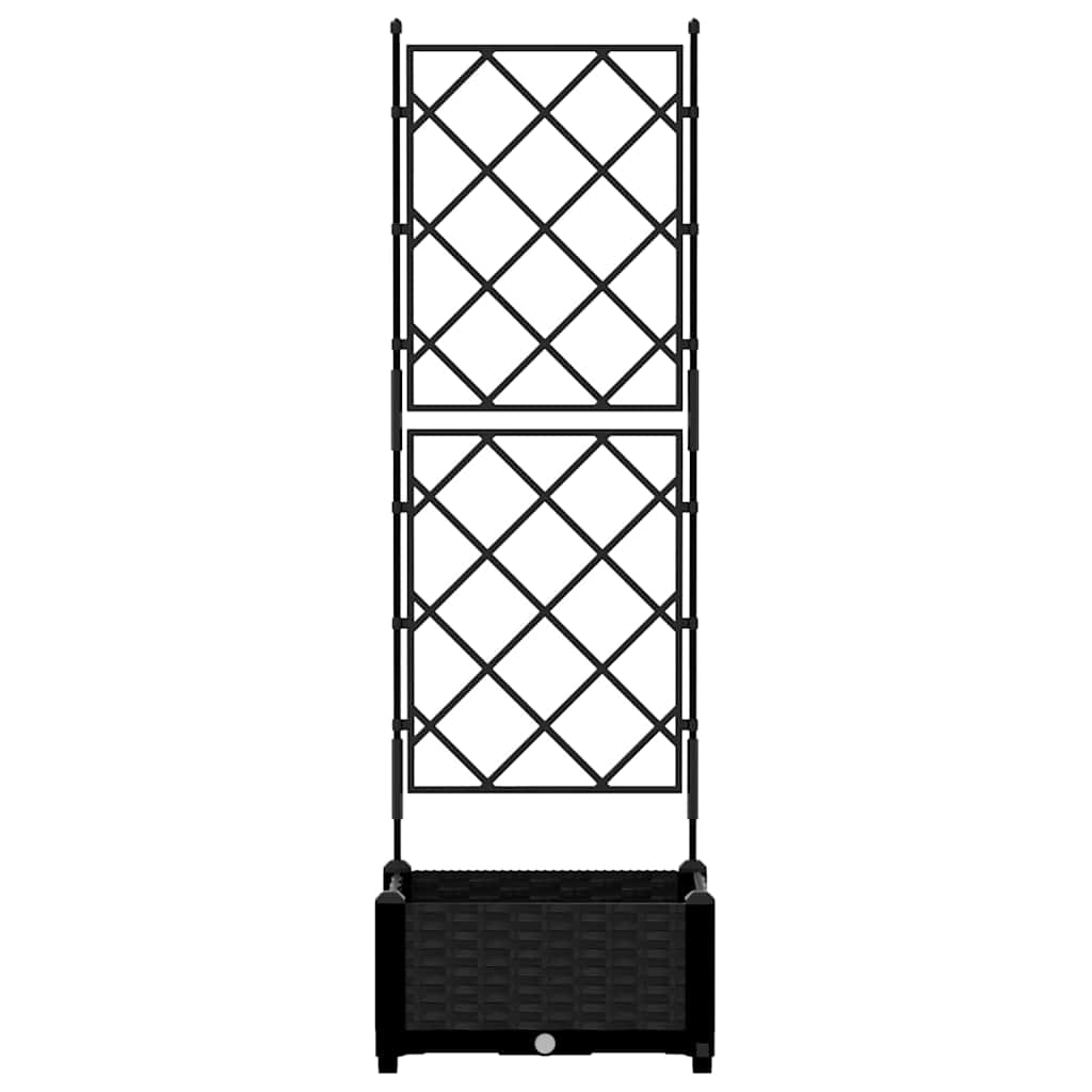 Hagepotte med klatrestativ Svart 40 x 40 x 125.5 cm PP