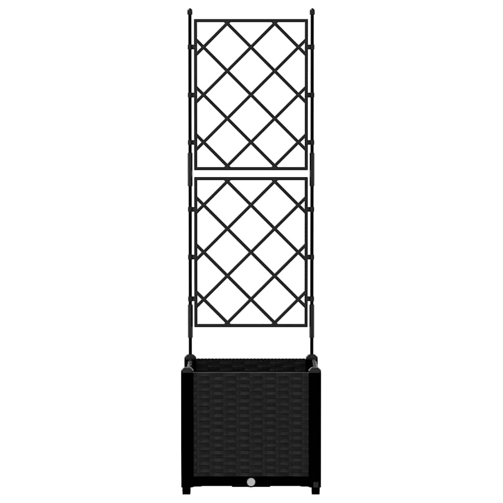 Hagepotte med klatrestativ Svart 40 x 40 x 143 cm PP