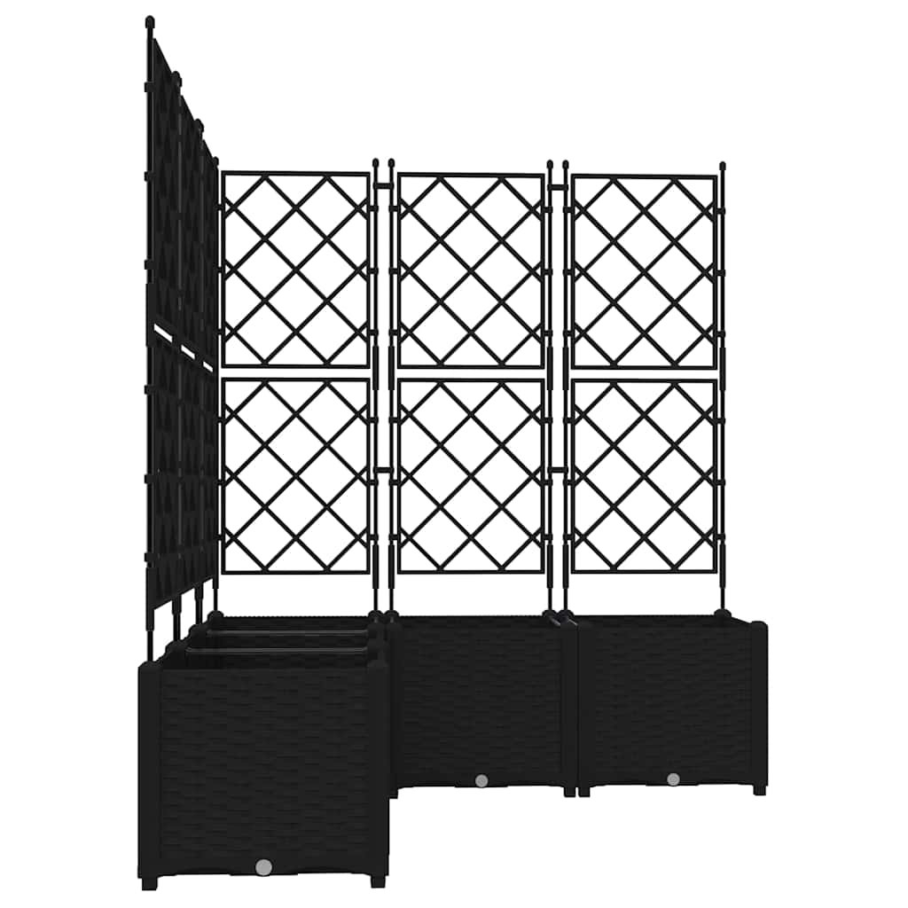 Hagepotte med klatrestativ 5 pcs Svart 120 x 120 x 143 cm PP