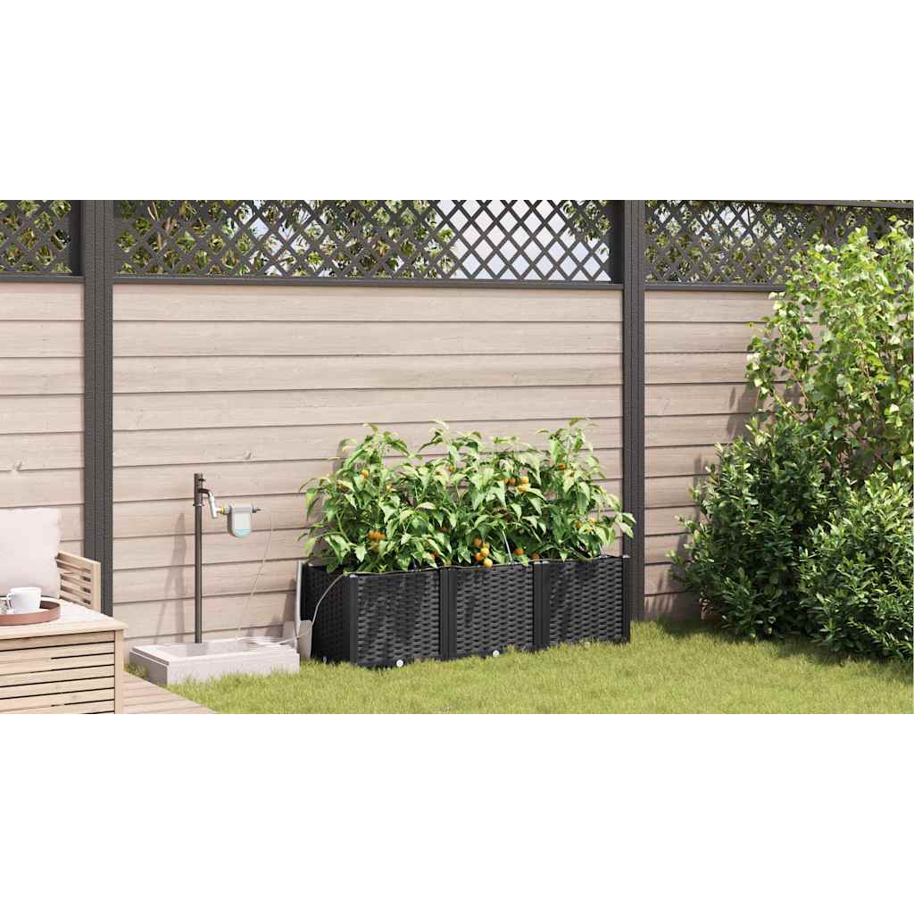 Hagepotter Svart 120 x 40 x 37.5 cm Stål