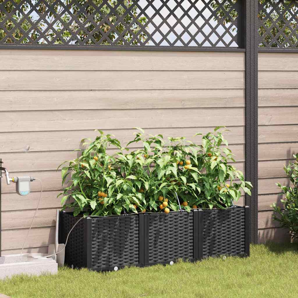 Hagepotter Svart 120 x 40 x 37.5 cm Stål