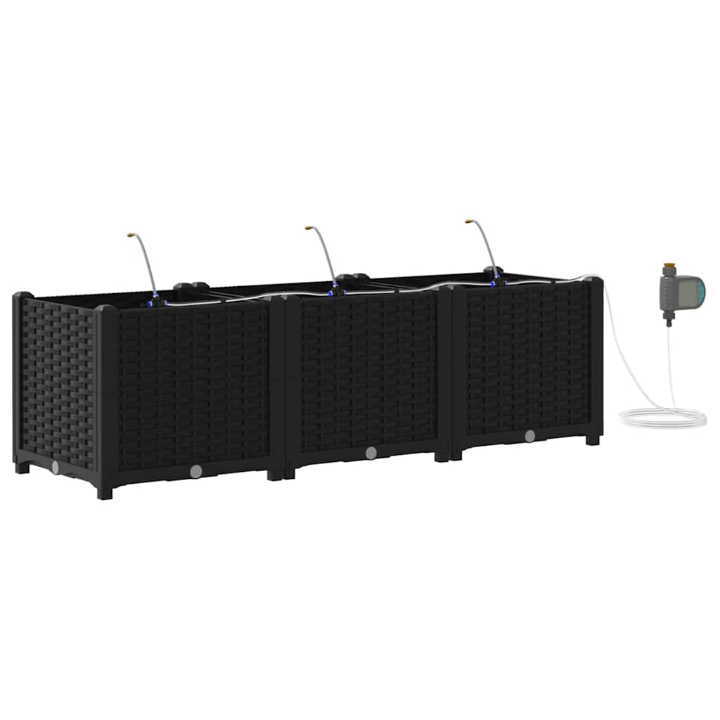 Hagepotter Svart 120 x 40 x 37.5 cm Stål