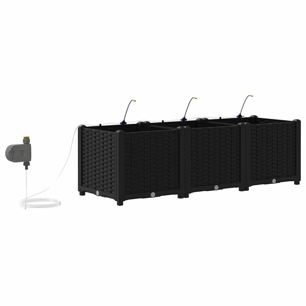 Hagepotter Svart 120 x 40 x 37.5 cm Stål