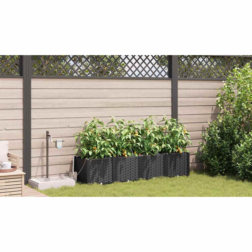 Hagepotter Svart 160 x 40 x 37.5 cm Stål