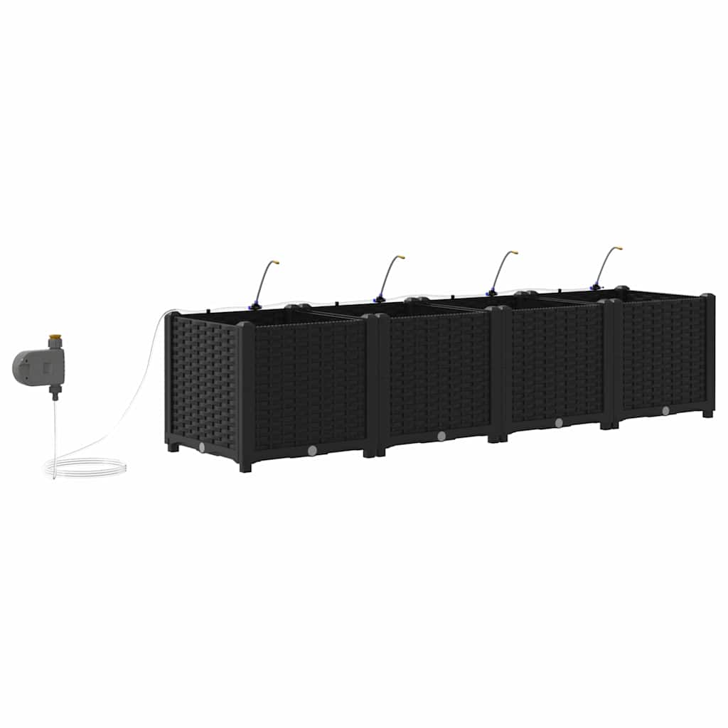 Hagepotter Svart 160 x 40 x 37.5 cm Stål