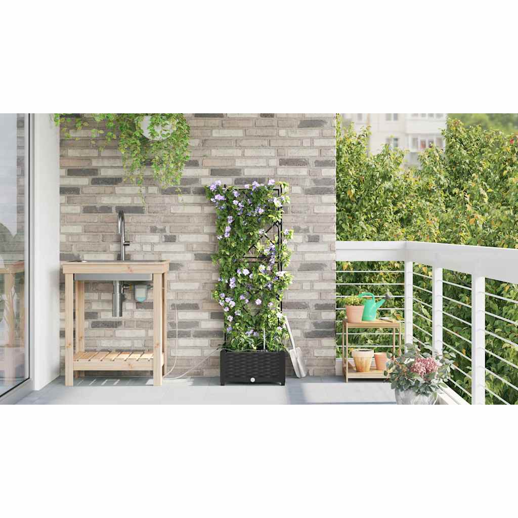 Hagepotter Svart 40 x 40 x 126 cm Stål