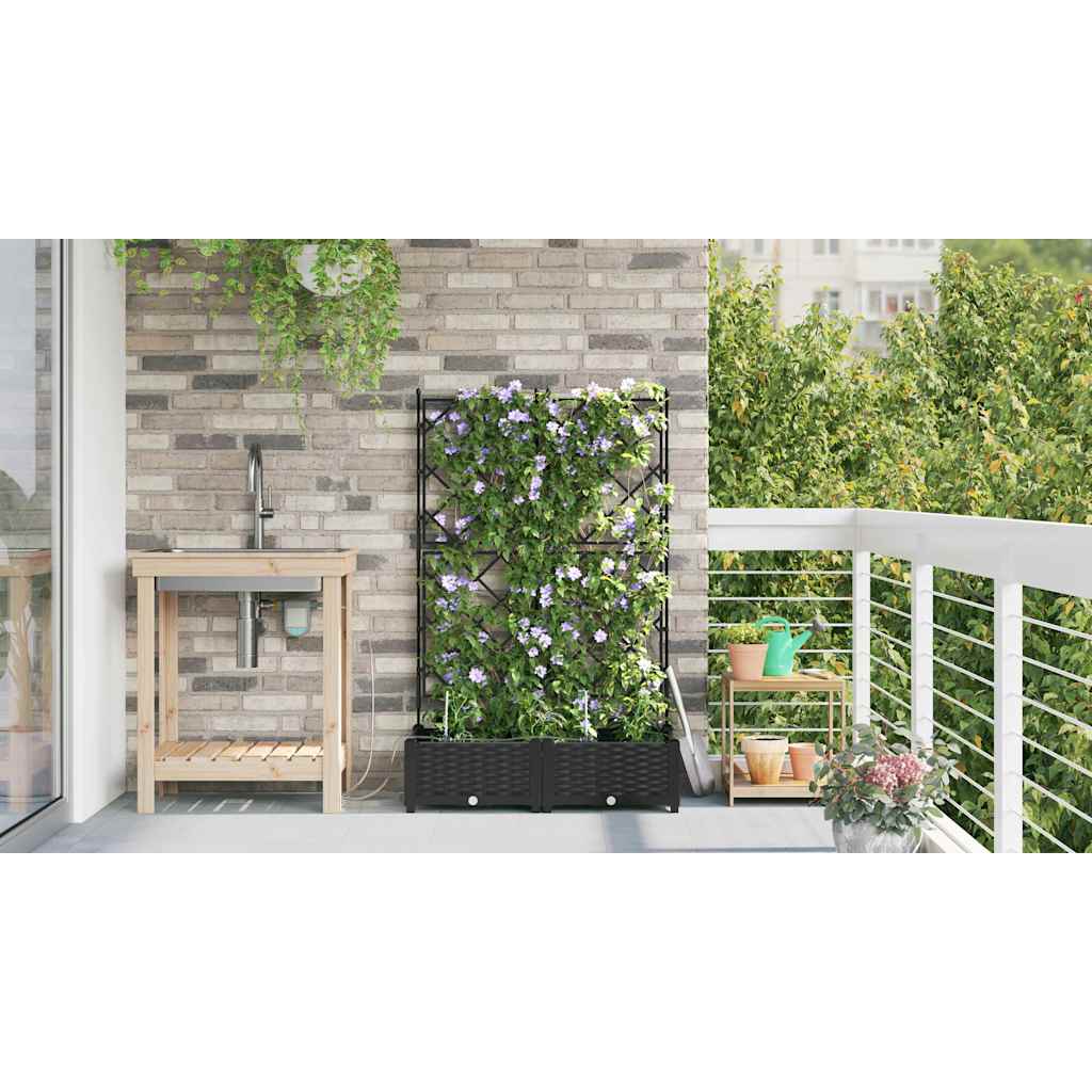 Hagepotter Svart 80 x 40 x 126 cm Stål
