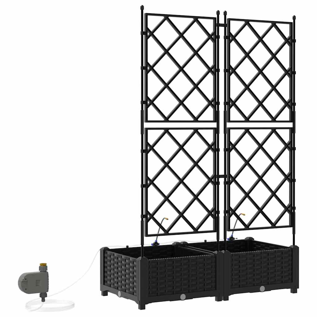 Hagepotter Svart 80 x 40 x 126 cm Stål