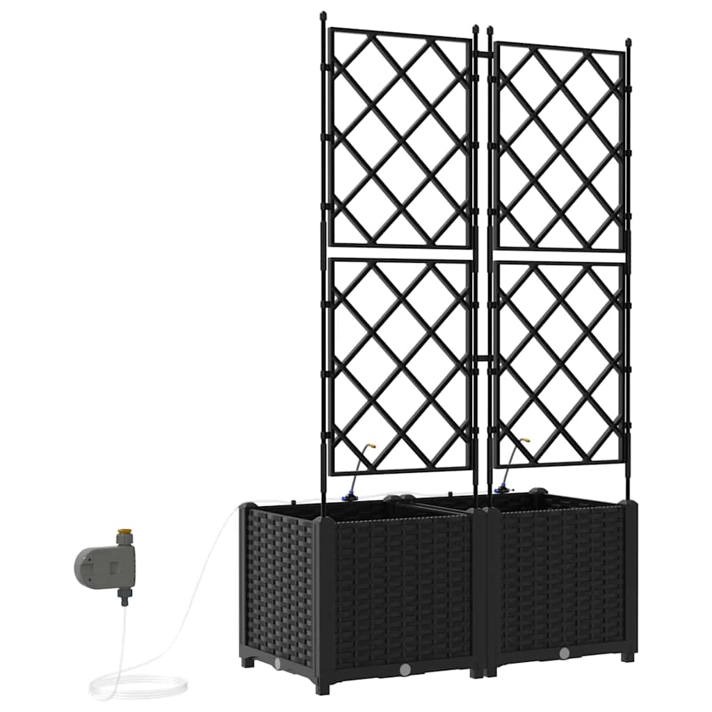 Hagepotter Svart 80 x 40 x 142 cm Stål