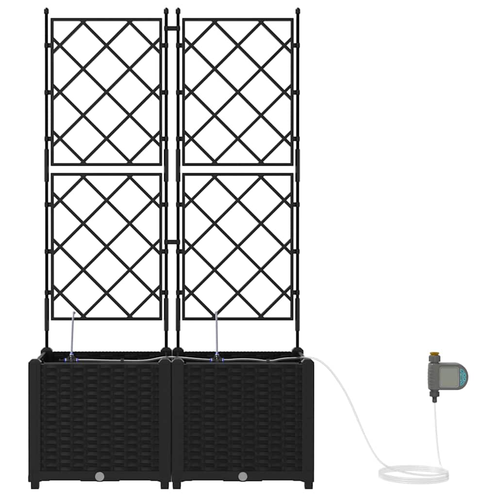 Hagepotter Svart 80 x 40 x 142 cm Stål