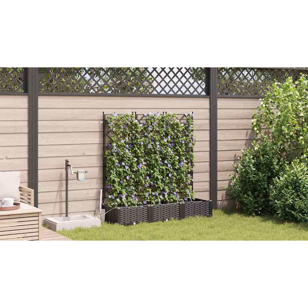 Hagepotter Svart 120 x 40 x 126 cm Stål