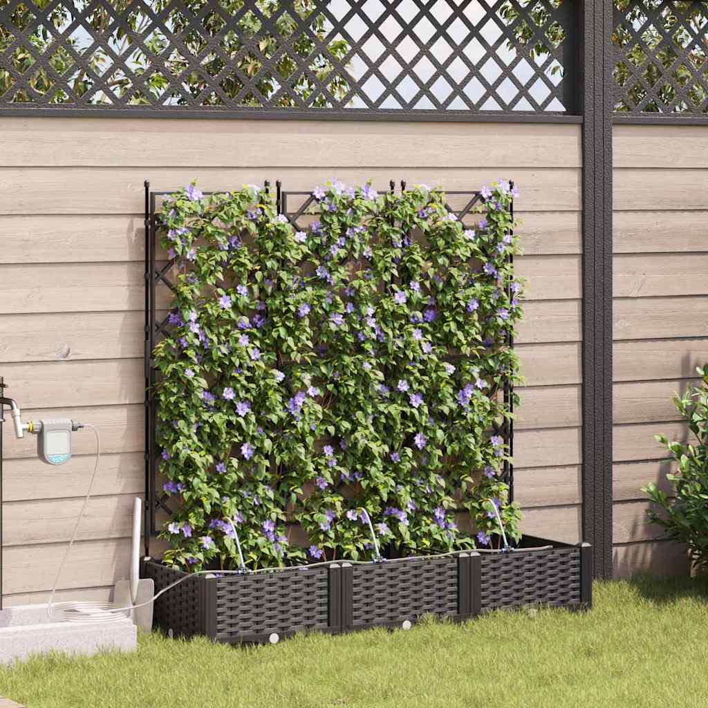 Hagepotter Svart 120 x 40 x 126 cm Stål